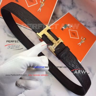 Perfect Replica Brown Leather Belt With Flower Pattern Gold Buckle